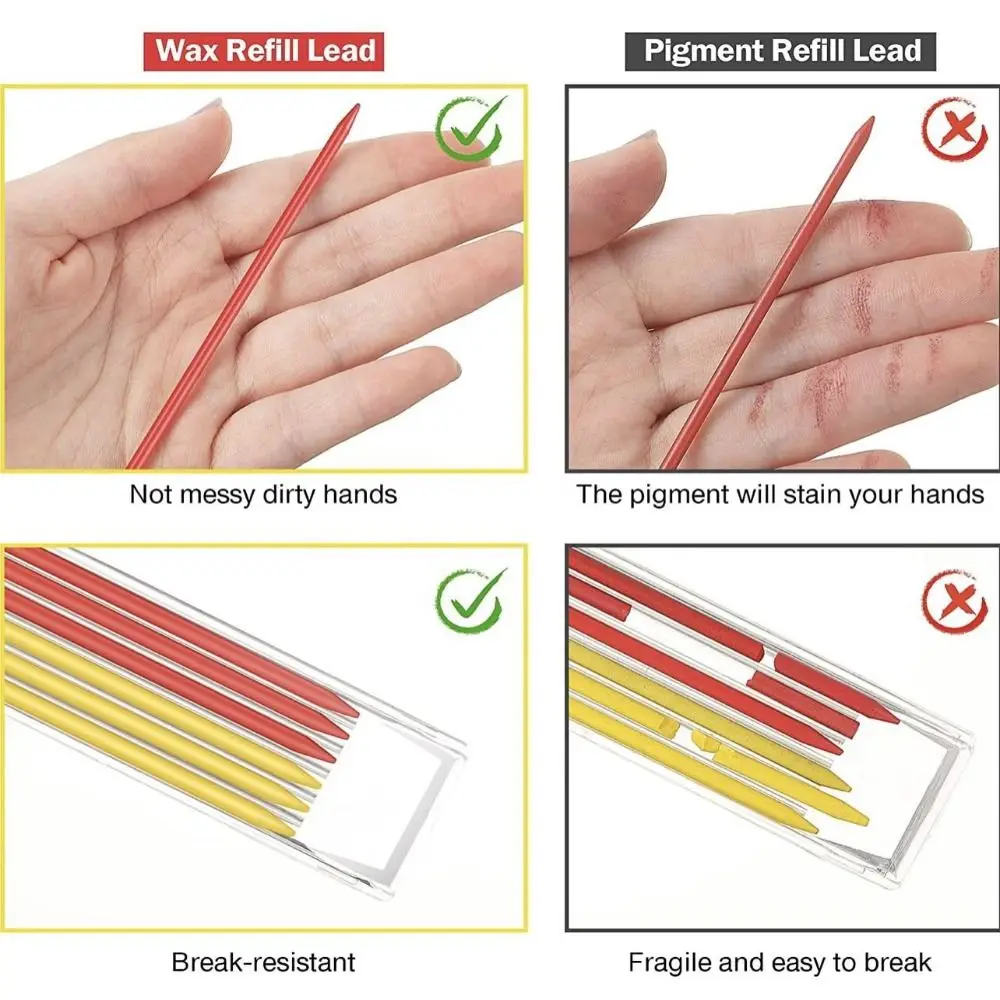 2.8mm Woodworking Pencil Built-in Sharpener Long Head Solid Carpenter Pencil Deep Hole Marking Metal Mechanical Pencil