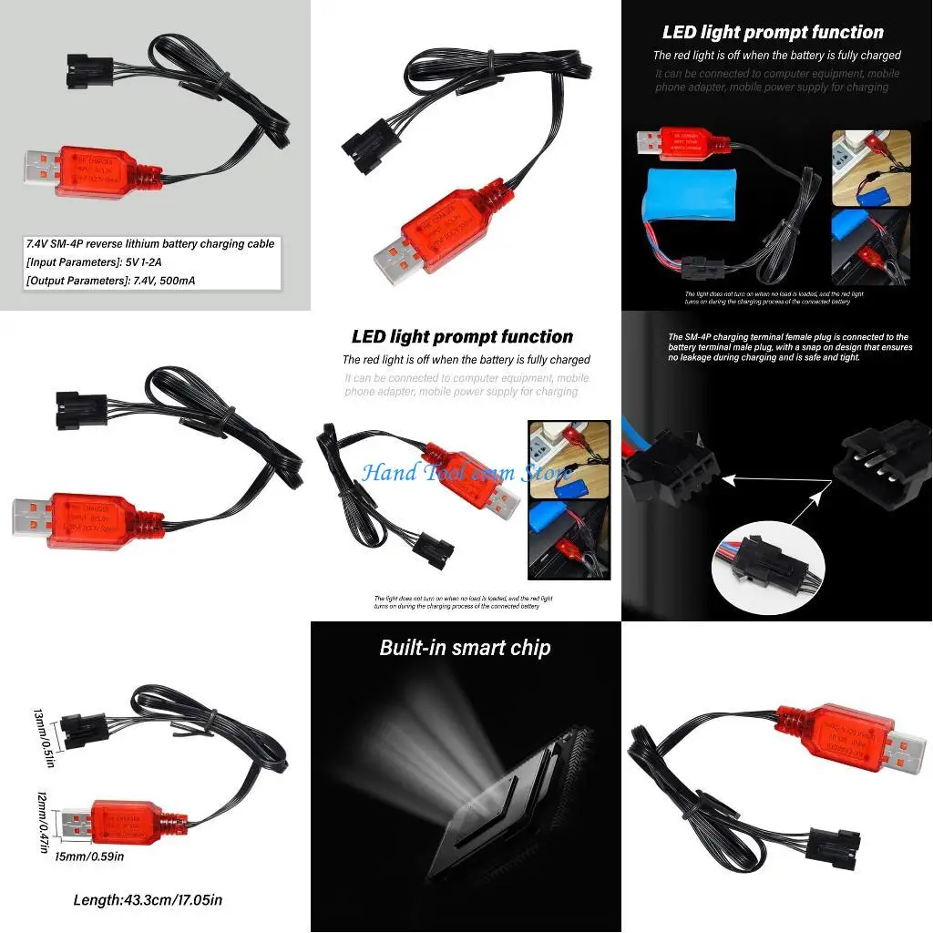 H37F فعالة 7.4V 500MA بطارية السيارة الشحن مع اتصالات USB ، شحن حل لمصادر الطاقة الليثيوم #1