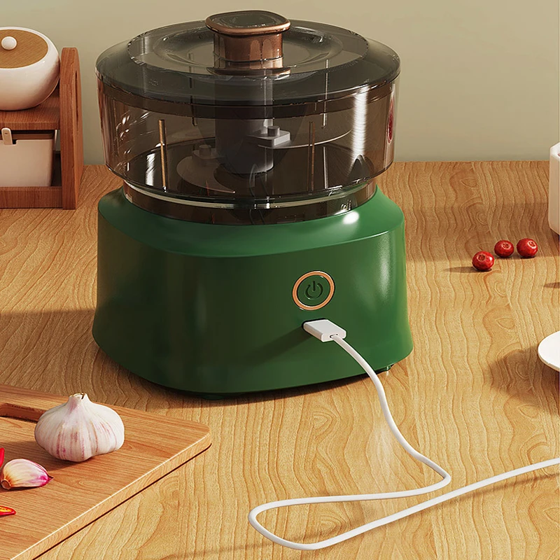 Trituradora de ajo eléctrica, picadora de alimentos de cocina, picadora de carne con carga USB, Mini prensas, herramienta cortadora de verduras