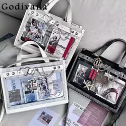 Sweet Cute Womens Shoulder Crossbody Bag Japanese Large Capacity Tote Handbag DIY Black Itabag