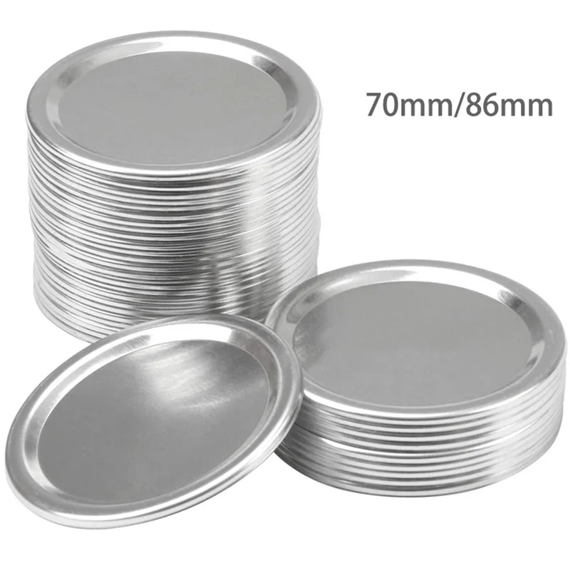 ABNP 20 pièces couvercles de conserve pour pot Mason à large bouche, couvercles de Type fendu anti-fuite et bouchons de pot sécurisés, argent 86Mm