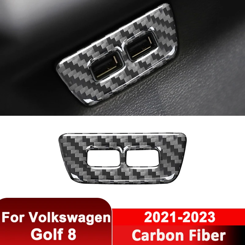 

Для Volkswagen Golf 8 2021-2023 углеродное волокно автомобильная USB-панель для зарядки декоративная рамка декоративная наклейка авто аксессуары для интерьера