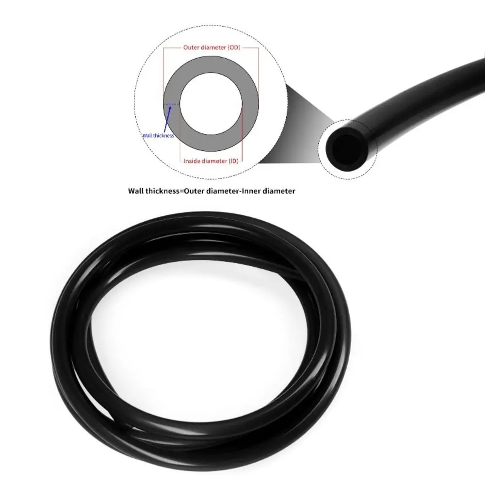 1Pcs ID2-6mm Water Dispenser Silicone Tube Black 5Meters Flexible Rubber Hose Flexible Soft Smooth Surface Soft Silicone Hose
