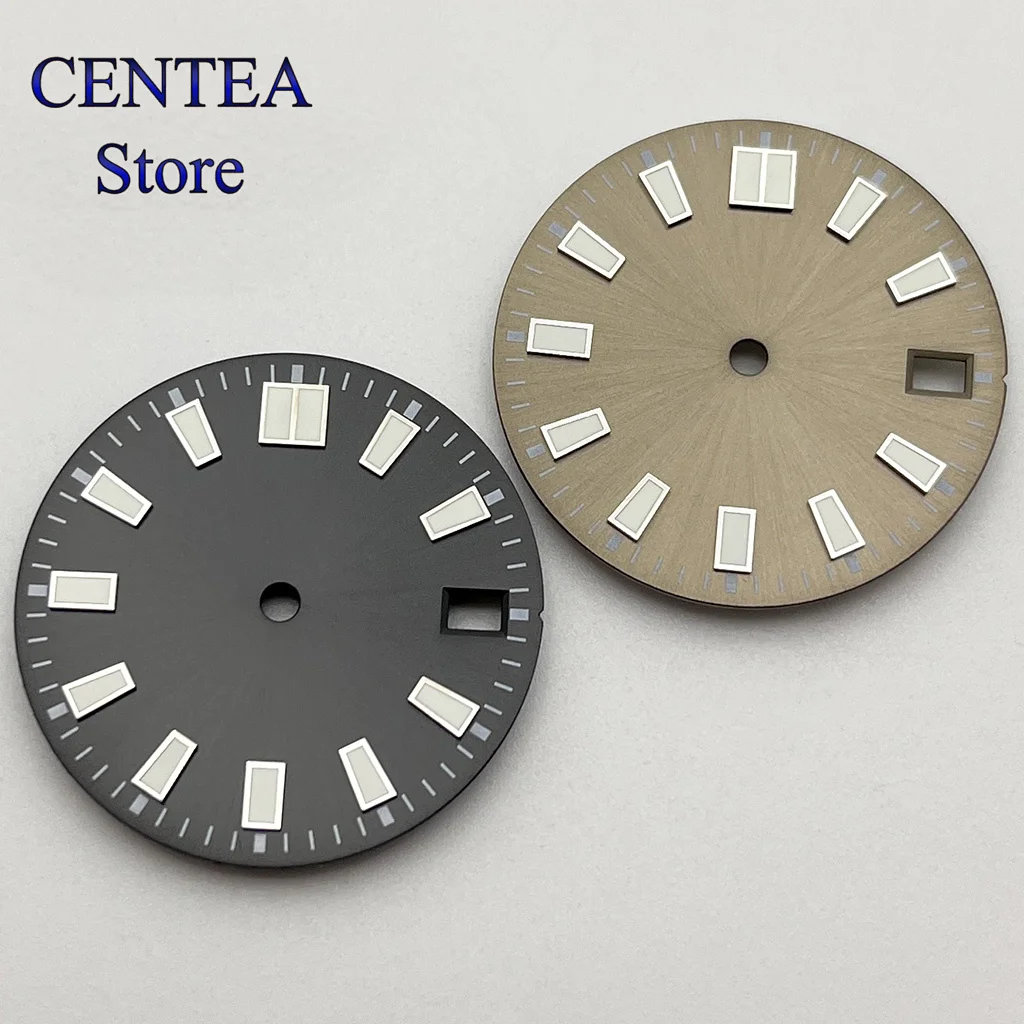 RICHUS 28,5 мм, черный, синий, зеленый, серебристо-серый, стерильный циферблат часов, светящийся, подходит для механизма NH34 NH35, заводная головка в виде часов 3/3,8/4,2 ﻿