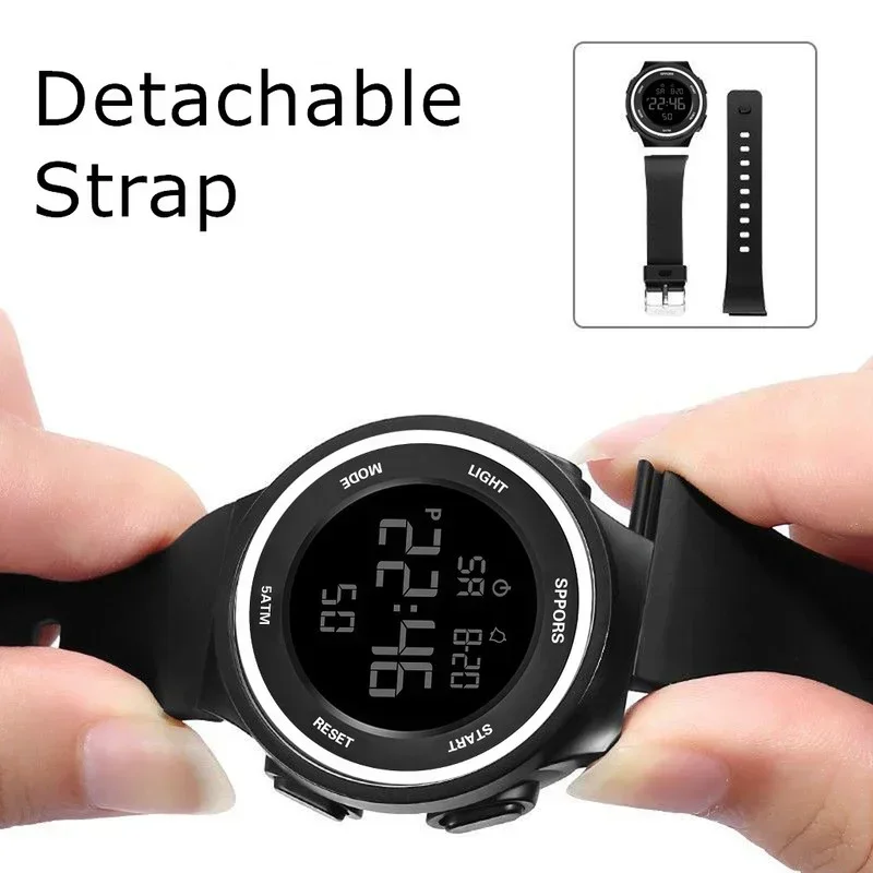 Nuevos relojes LED impermeables para hombres, deportes al aire libre, hombres, alarma de cuarzo Led Digital, reloj de pulsera para hombres, reloj electrónico de moda, reloj