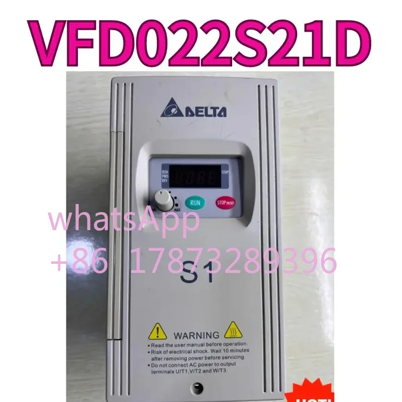 

Used frequency converter VFD022S21D 220V2.2KW Test OK, fast delivery