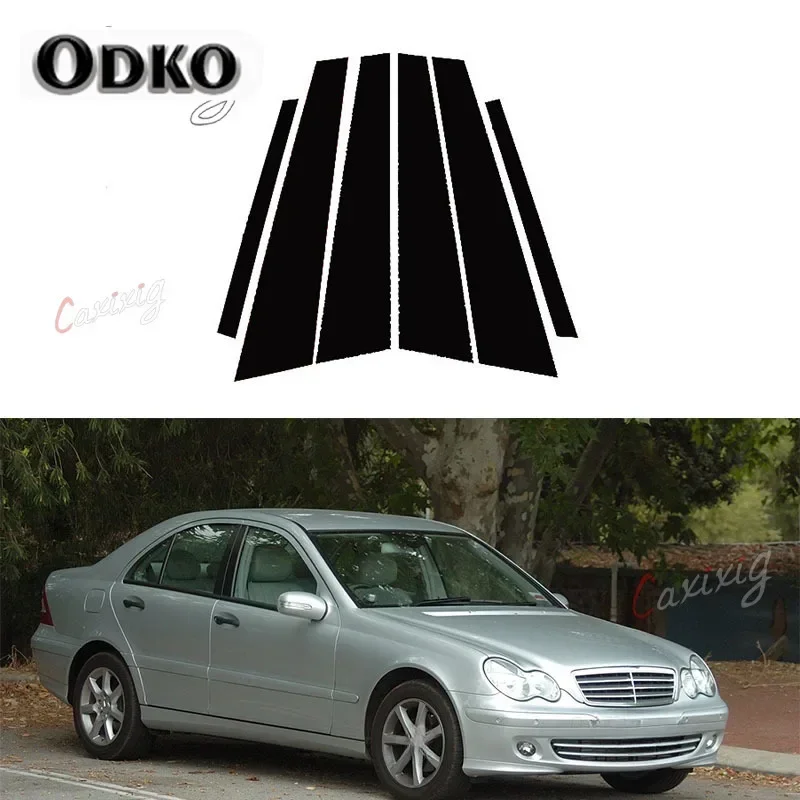 Fit For Mercedes-Benz C-Class W203 2001 2002 2003 2004 2005 2006 2007 Door Window Pillar Posts Trim Cover Decal Sticker