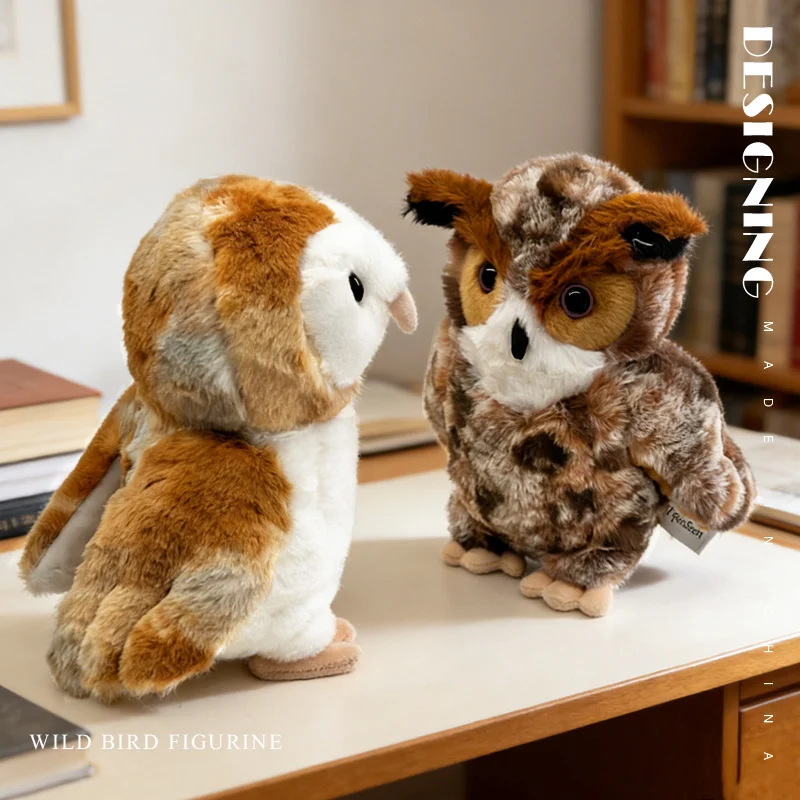 Hedwig Wild Owls Plush Toys Simulated Owl Crowing Scops Owl Soft Stuffed Animal Plushie Shoulder Decor Fun Toy for Boys Gift view 3