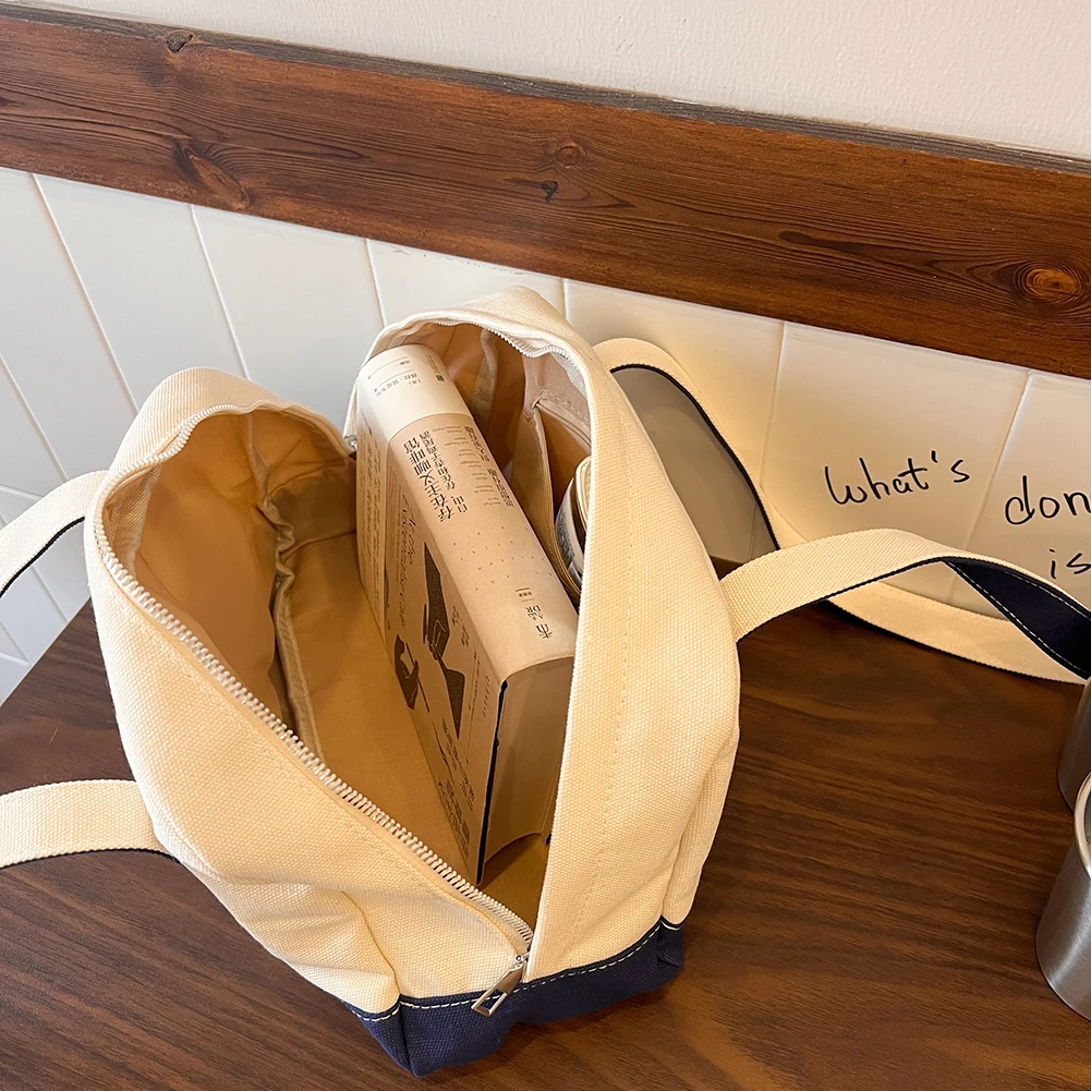 المرأة حقيبة يد ريترو سعة كبيرة تحت الإبط حقيبة قماش خمر الإبط حقيبة اللون الصدام بسيط الإناث الفتيات حقيبة يد #4