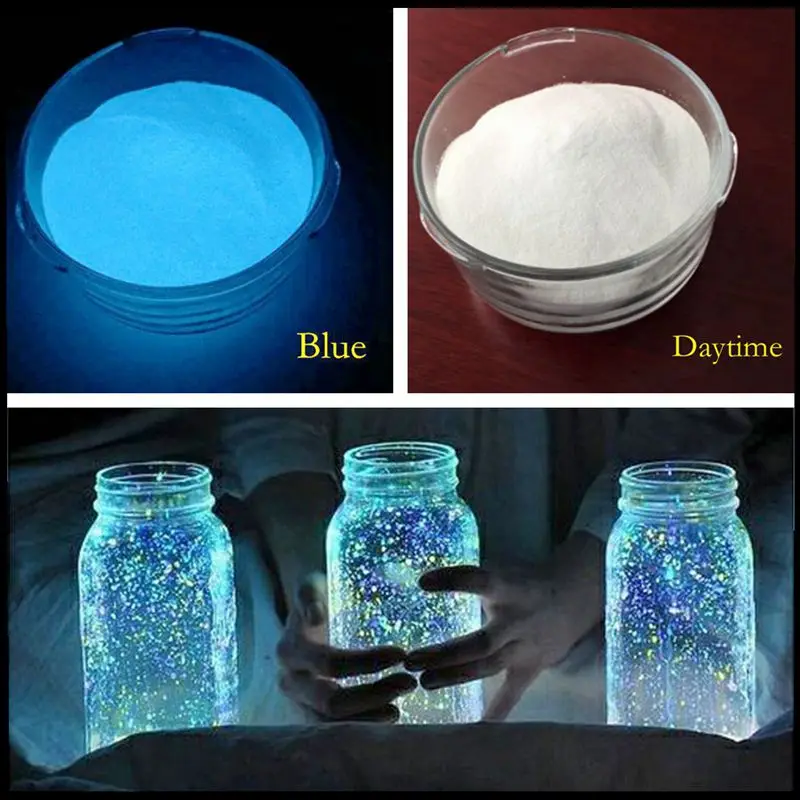 500g Polvere luminosa Pigmento di fosforo Fai da te Glow-in-the-Dark Decorazione di vernice in resina Polvere luminosa per riempitivo di resina e artigianato d'arte