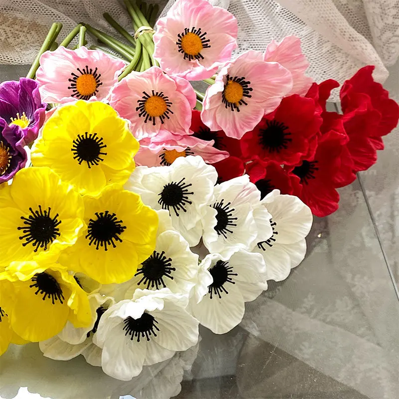 

Simulation Flower PU Mini Poppy Flower Yu Meiren Flower Arrangement Shooting Props Living Room Bedroom Decoration Ornaments