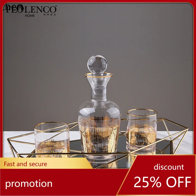 Zml minimalist gold thread wine set - modern living room, model room, hotel & home dining table decanter