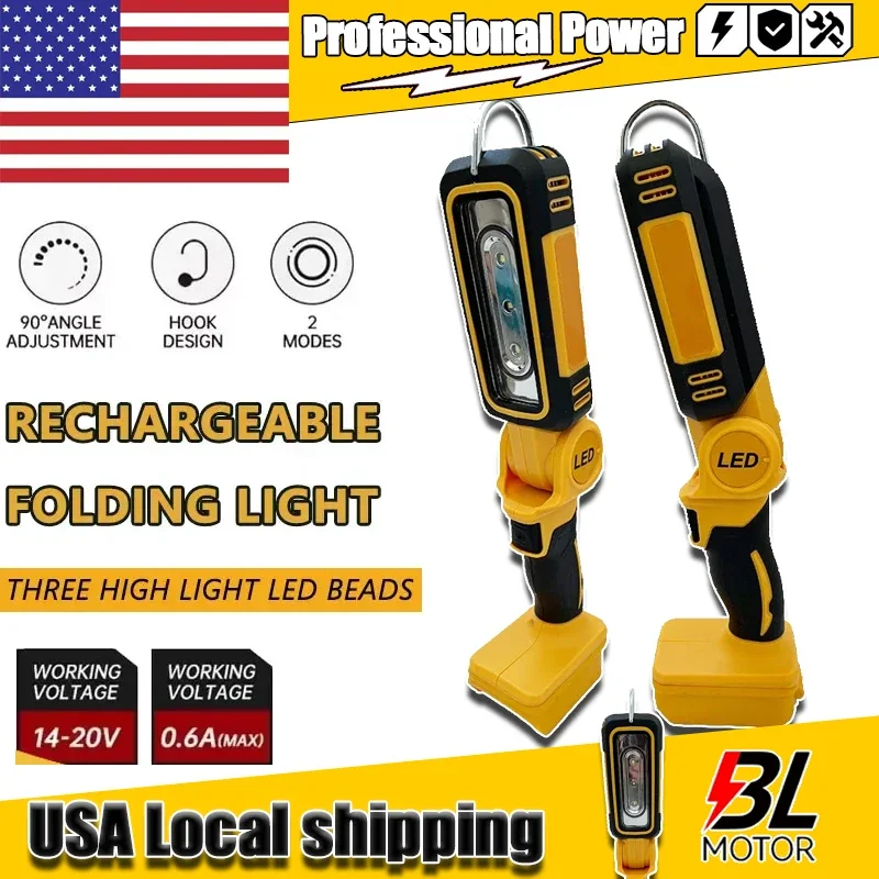 

Fit DEWALT Lithium Battery 90 Degree Multifunctional Folding Work Light Portable Camping Light Emergency Flashlight Car Service