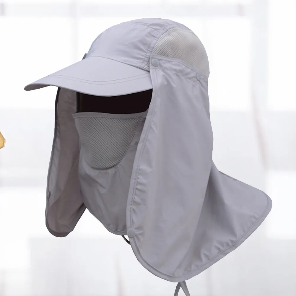 chapeu-de-sol-para-atividades-ao-ar-livre-com-protetor-facial-resistente-a-uv-para-pesca-e-escalada-cinza-claro-poliester-respiravel-tamanho-Unico