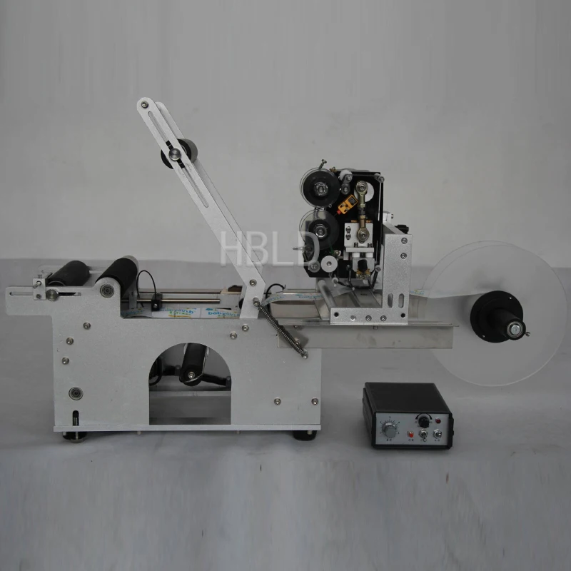 Small Desktop Commercial Plastic Glass Flat round Bottle Labeling Machine - Wine Date Printer