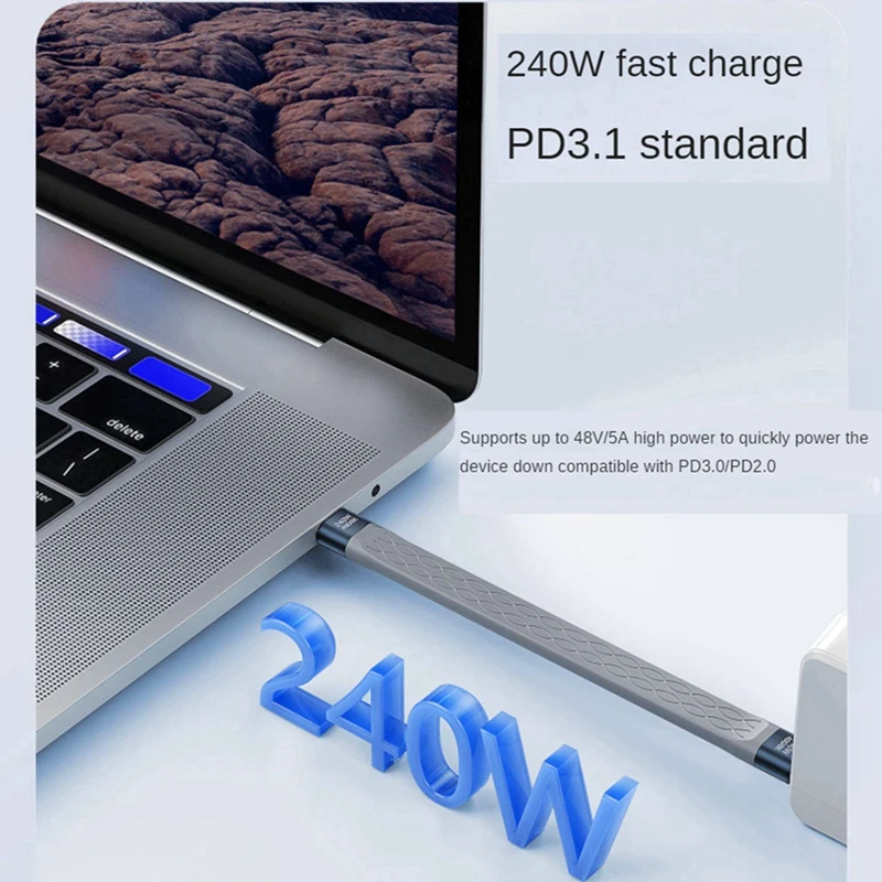 B04B-2X USB4 Data Cable 40Gbps USB C To Type C Short Cable PD 240W 8K 60Hz For Thunderbolt 3/4 Iphone 15 Pro Max SSD