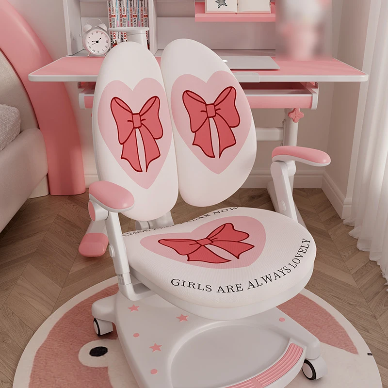 

Children Learning Chair Cover Double-back Stretch Elastic Kids Study Computer Chair Slipcover Cartoon Printing Protect Cover
