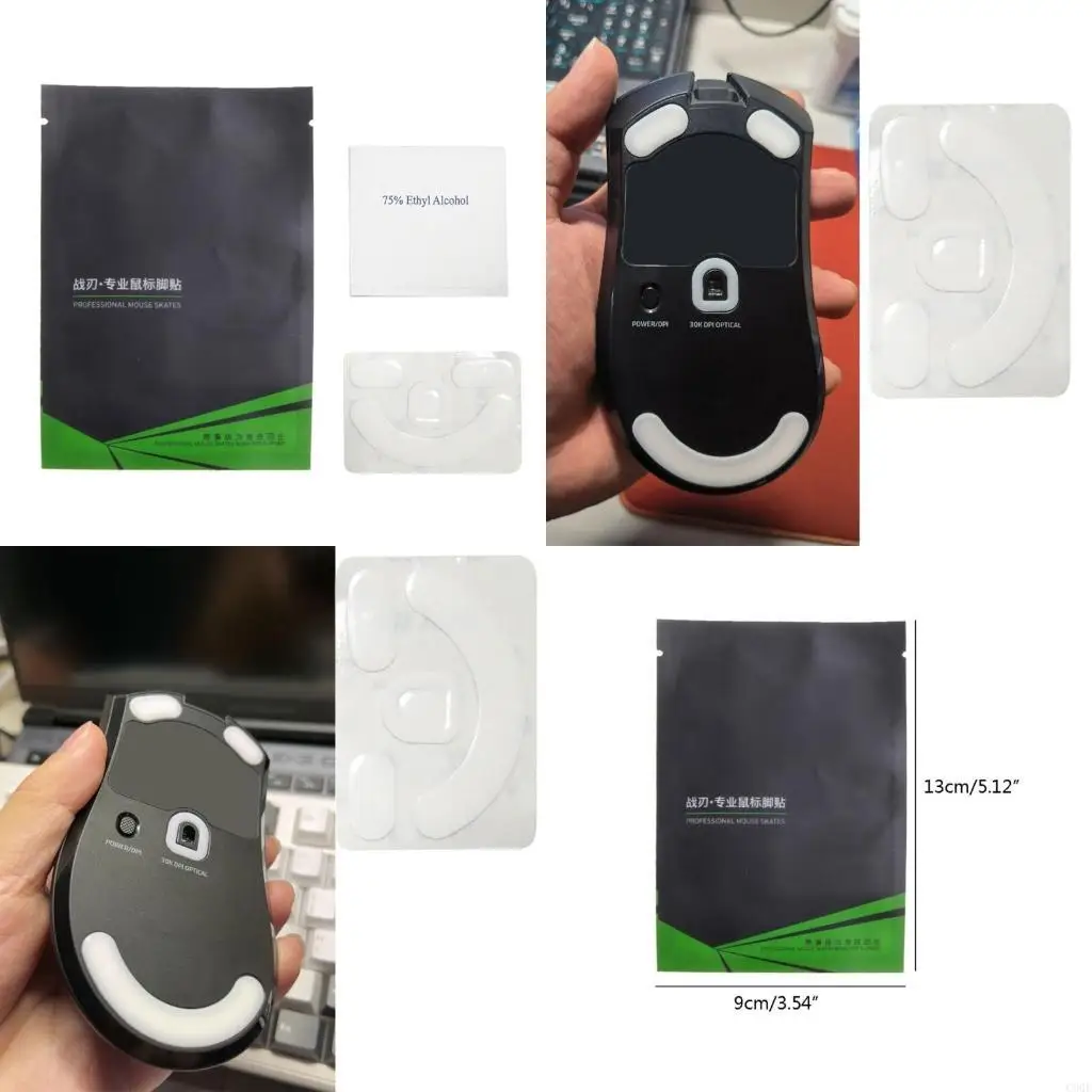 

C90F Game Mouse Feet Mouse Skates Curved Edges for DeathAdder Mouse Glides Precise Cut