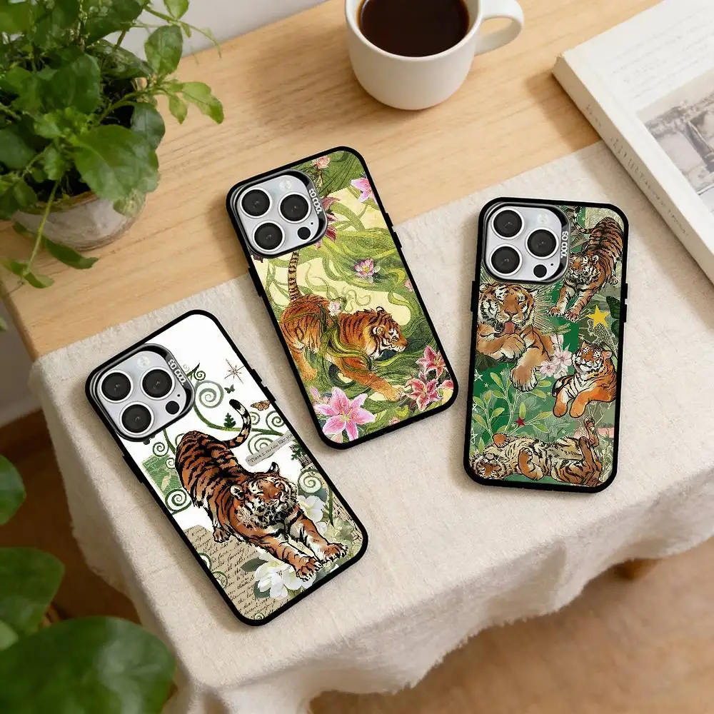 

tiger poster Phone Case For iPhone 17,16,15,14,13,12,11 Plus,Pro Max,XS,Colorful Silver Phone case Funda Cover