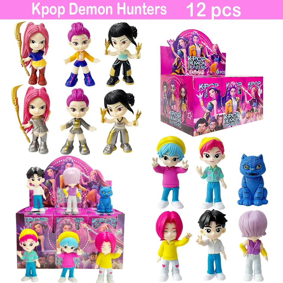 

1-12 шт., K-pops, охотники на демонов, аниме-фигурка Rumi Zoey Mira Saja, экшн-фигурка для мальчиков, виниловый орнамент, фигурки, игрушки, подарки для фанатов