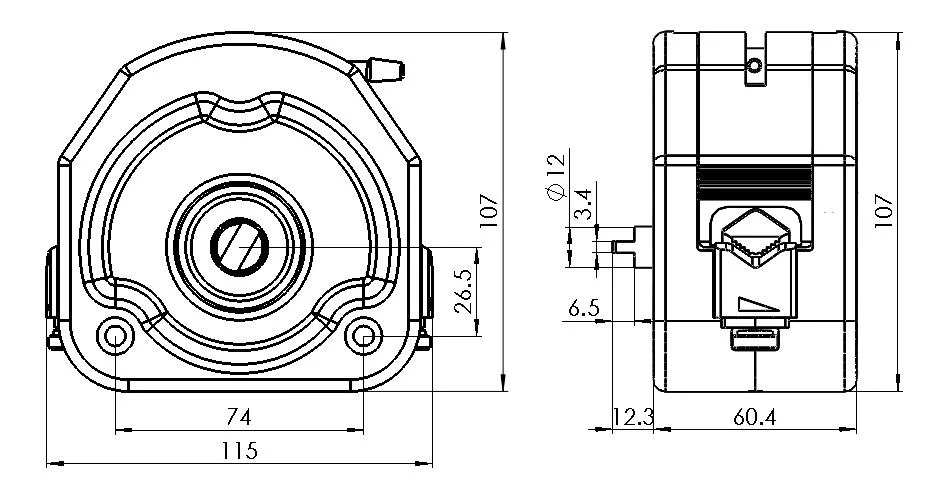 KZ25 high quality PPS 6L/min peristaltic pump head with 304 stainless rollers