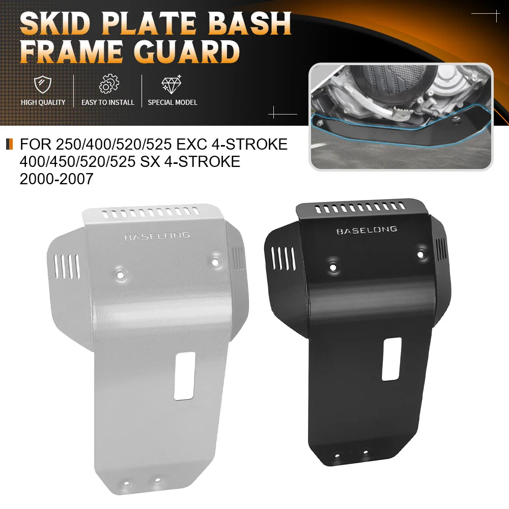 For 250/400/520/525 EXC 4-Stroke 400/450/520/525 SX 4-Stroke 2000-2007 Motorcycle Accessories Skid Plate Engine Guard Skid Plate