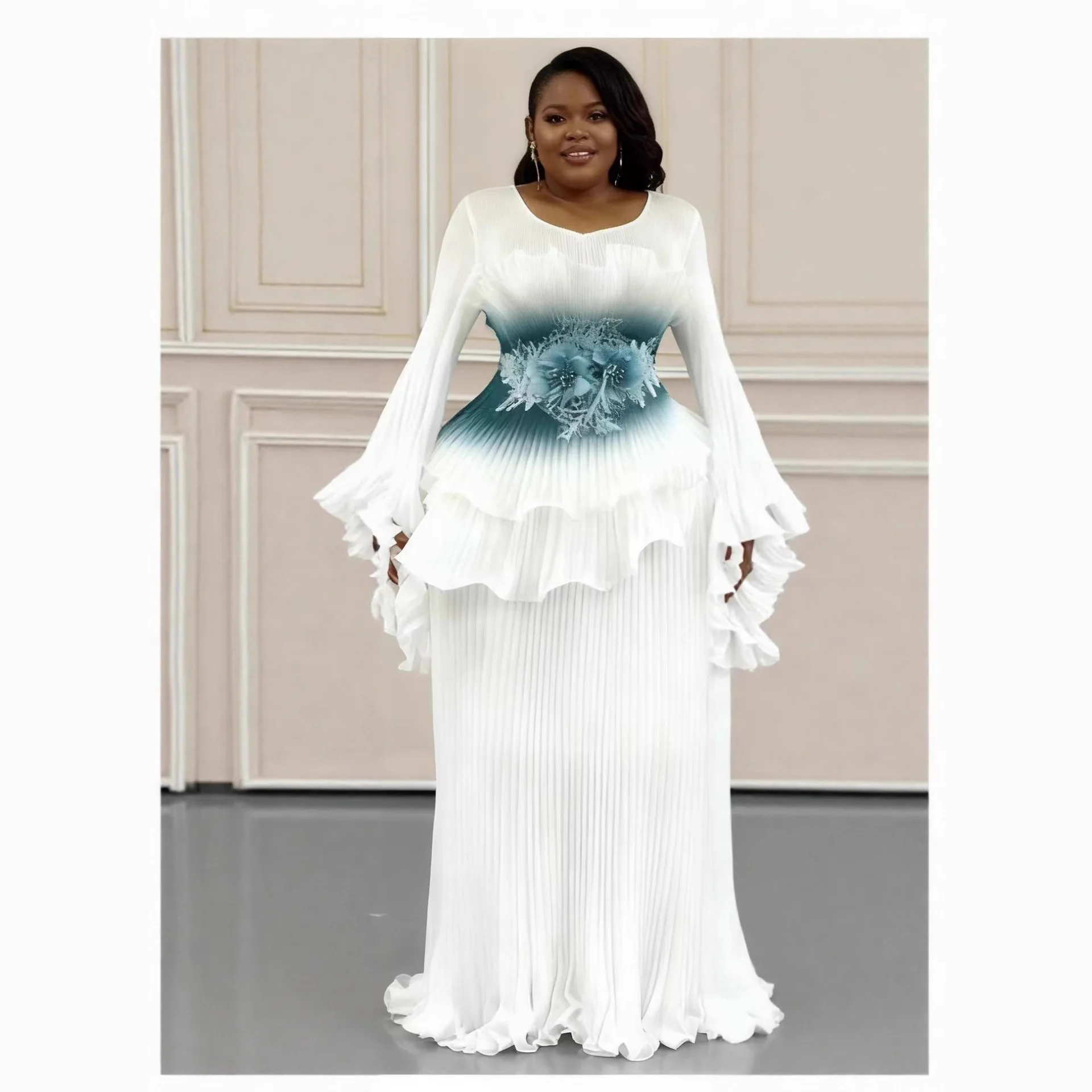 

2025 Miyake плиссированная органза с постепенным изменением, солнцезащитный плиссированный комплект из двух предметов, свободный женский комплект с юбкой, новинка осени и зимы