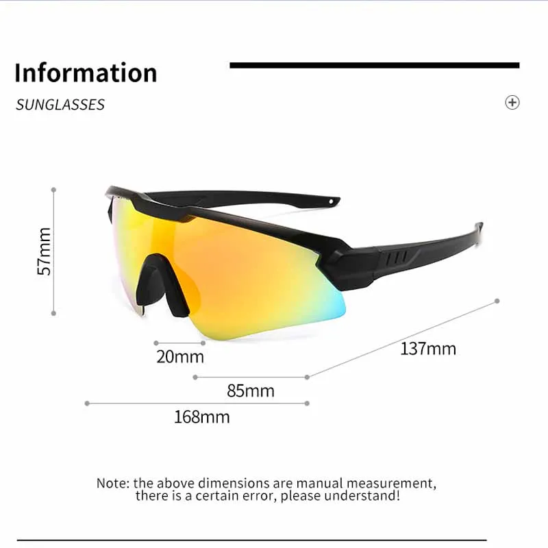 New One-piece Polarized Sports Sunglasses Outdoor Windproof Riding Sunglasses Men\'s And Women\'s Fashion Large Frame Dazzling Gla