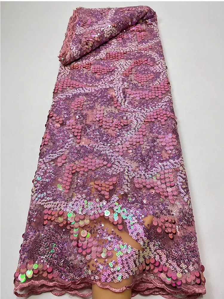 1yard high quality gauze fabric Colorful pearl grape sequin embroidery tissu wedding Dress cheongsam fabric for clothing