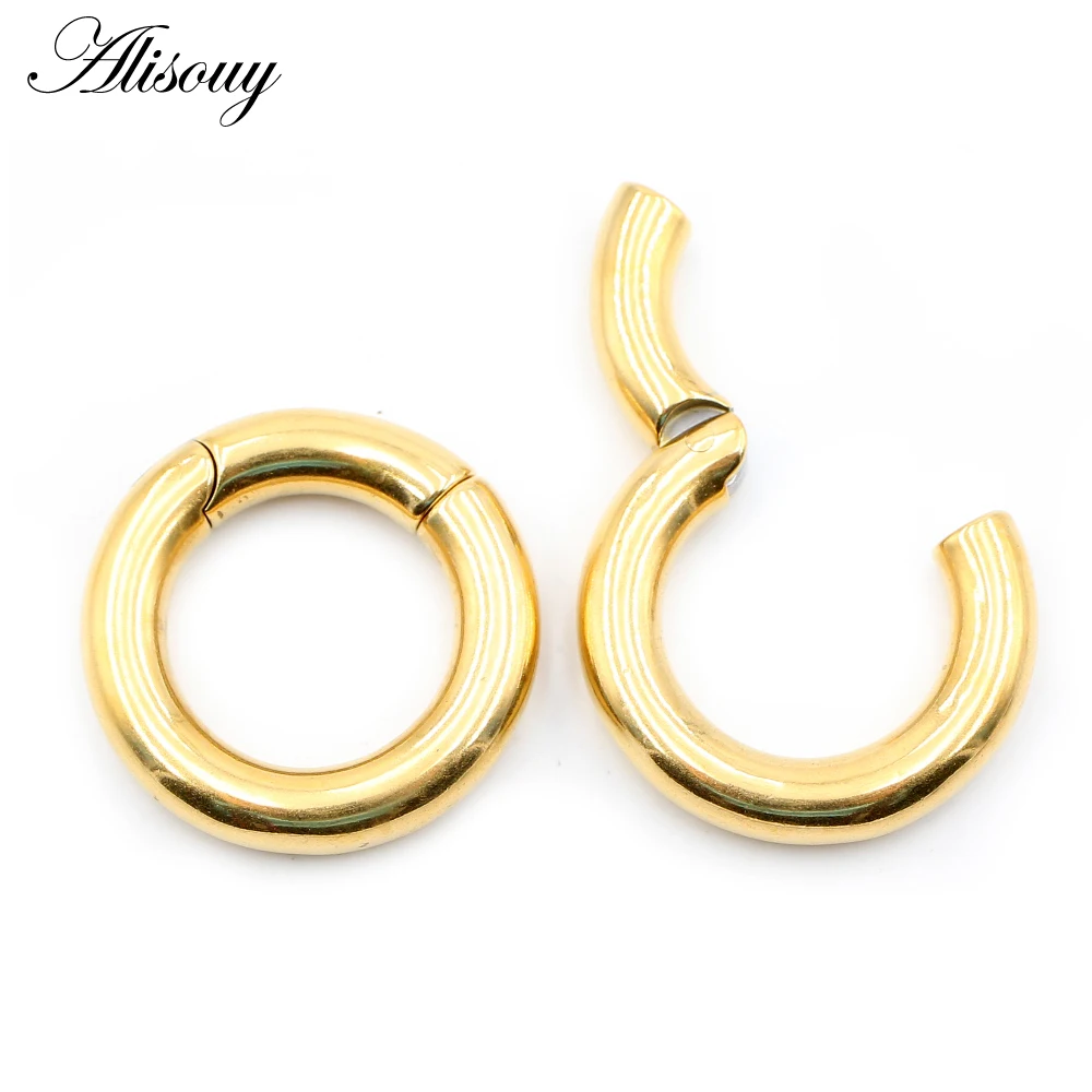 Alisouy 1PC Stainless Steel Round Circle Magnetic Ear Weights Heavy Expander Stretcher Plug Gauges Earring Body Piercing Jewelry