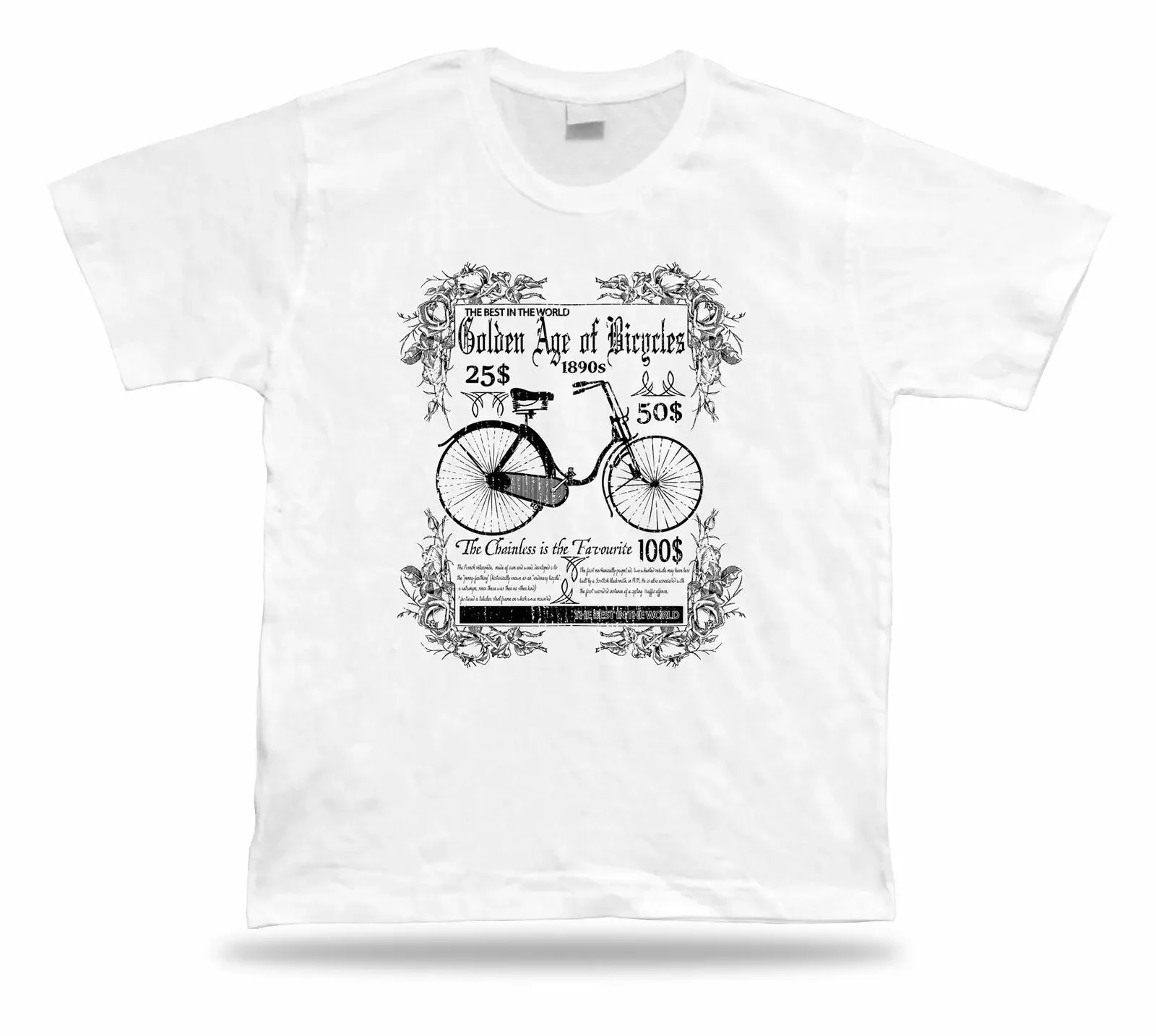 Vintage Oldschool Ad Newspaper Birthday Gift Idea Bicycle T-Shirt. Summer Cotton Short Sleeve O-Neck Mens T Shirt New S-3XL