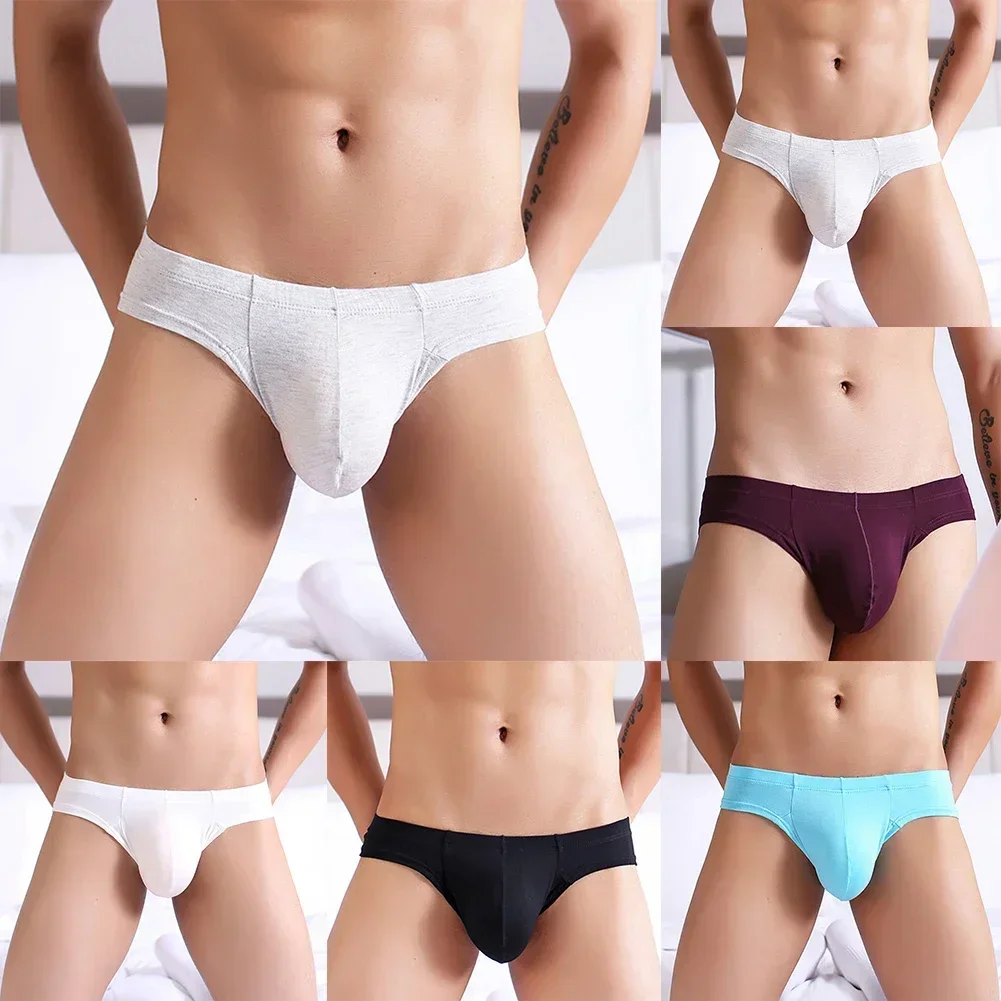 Сексуальные мужские трусы, нижнее белье с низкой талией, U-образная выпуклая большая сумка, мужское нижнее белье, мягкие эластичные трусы, однотонные короткие трусы, новинка