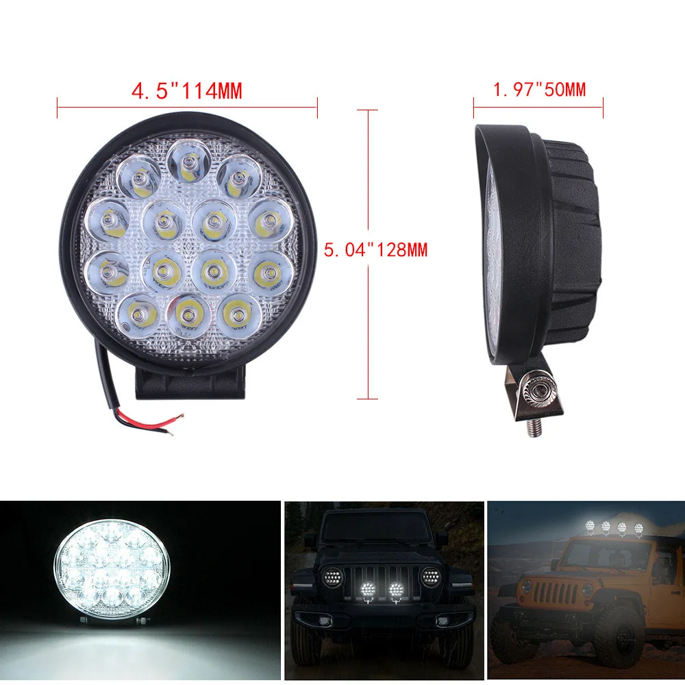 Round Super Slim Spotlight waterproof Led Work Light for Work Driving Offroad Boat Car Tractor Truck 4x4 SUV 12V 24V RS-CL002