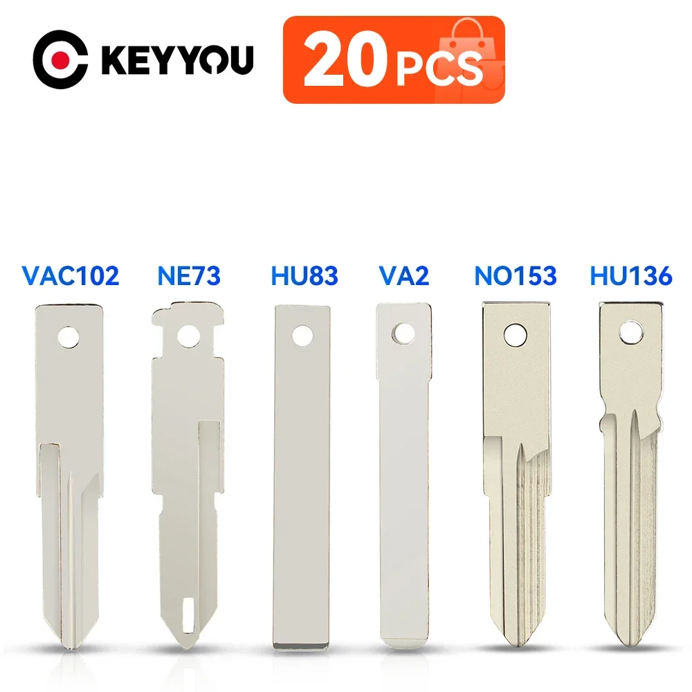 

KEYYOU 20 шт. VAC102 VA2 HU136 HU136TE Заготовки ключей для дистанционного управления автомобилем Renault Megan Modus Clio Kangoo Trafic Logan Sandero Duster Alarm