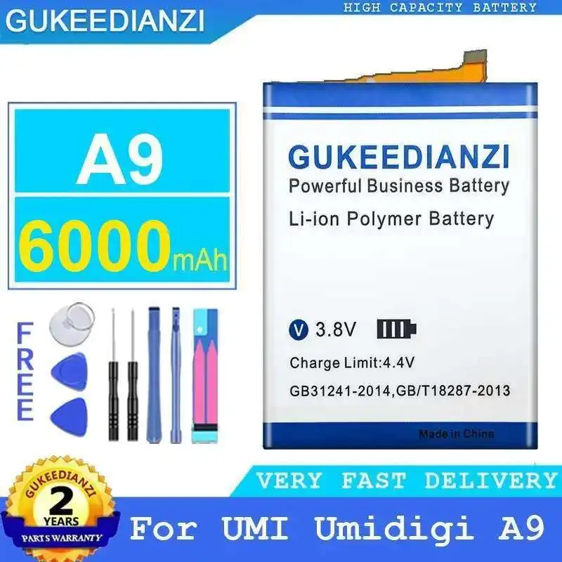 

6000Mah For Umi Umidigi A9 Mobile Phone Battery Safe