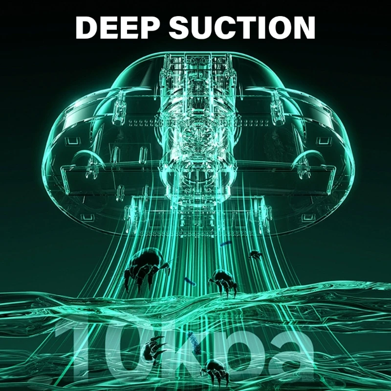 Aspirateur à matelas avec lumière UVC, aspiration 10kpa, puissant aspirateur à main pour lit, faible bruit pour poussière,