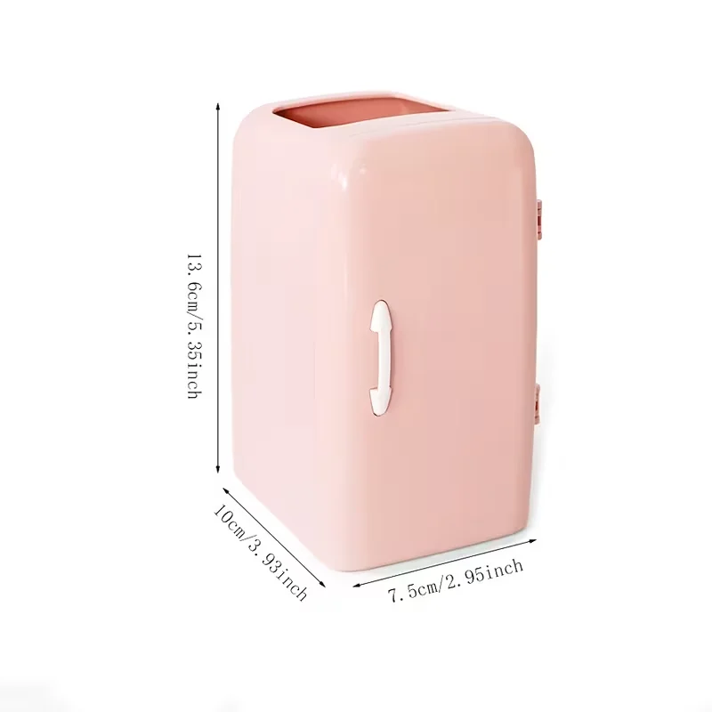 Refrigerator Shaped Pen Holder with Flip Cover And Drawer Multi-Grid Desktop Stationery Organizer Pen Cup Desk Storage Box
