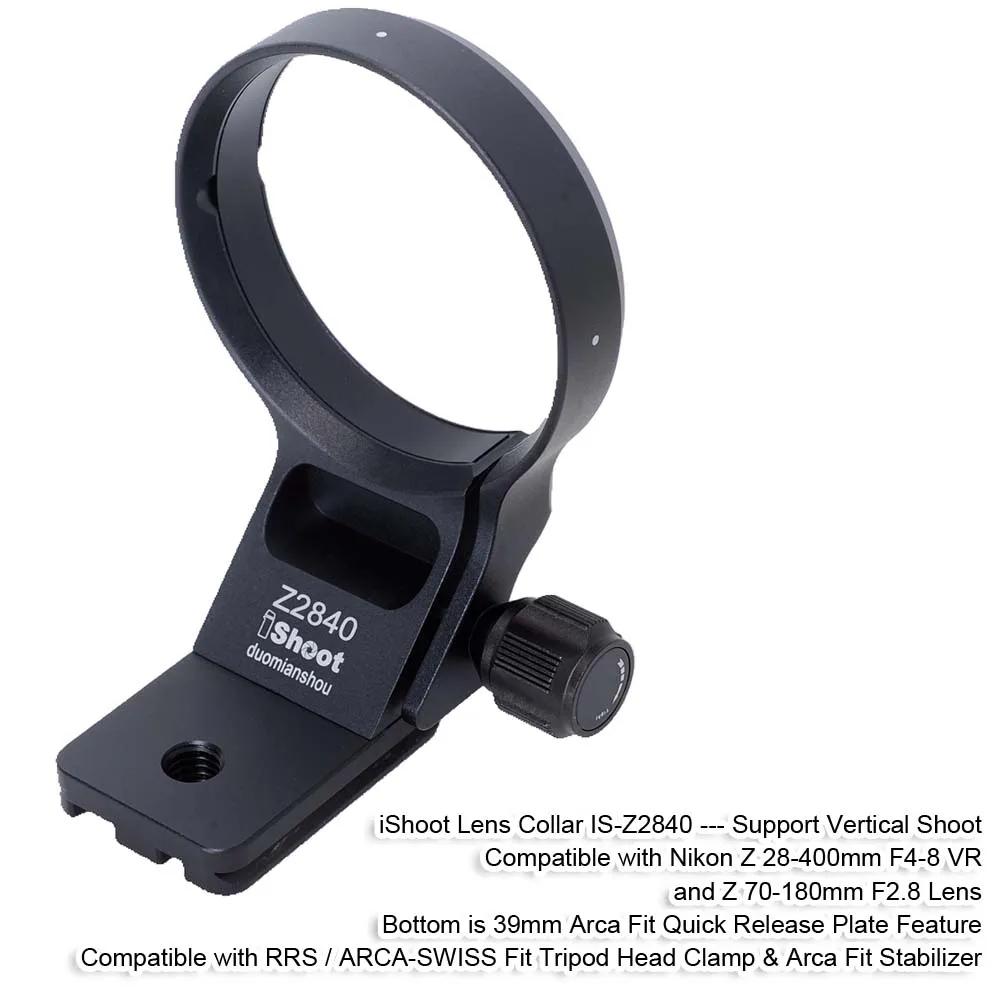 iShoot Lens Collar Tripod Mount Ring Support for Nikon Nikkor Z 70-180mm F2.8 Lens, with Arca-Swiss Quick Release Plate