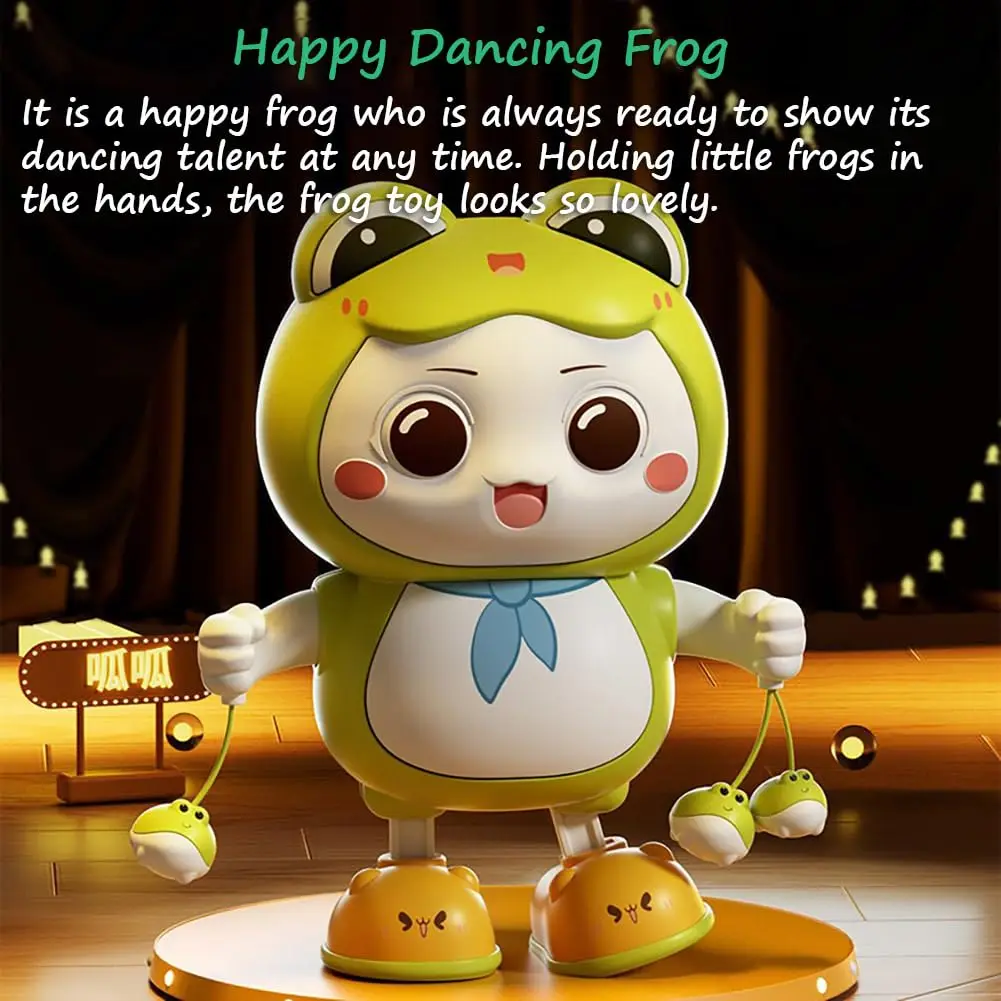 Electronic Pets Dancing Toy com Swing Light, Música, Bonito, Sapo, Desenhos animados, Animal, Bebê aprendendo a engatinhar, Brinquedos para presentes de ano novo