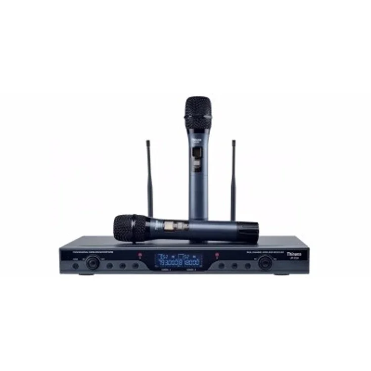 Thinuna UR-232A Digital UHF Wireless Stage Microphone Dual Channel Mic Cordless Receiver Handheld Lavalier Headset Microphone