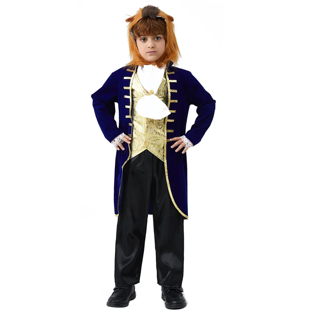 The Beast Prince Cosplay Costume pour enfants, bébé garçon, tout-petit, Halloween, masque, ply Play, imbibé, carnaval, tenue de fête d'anniversaire