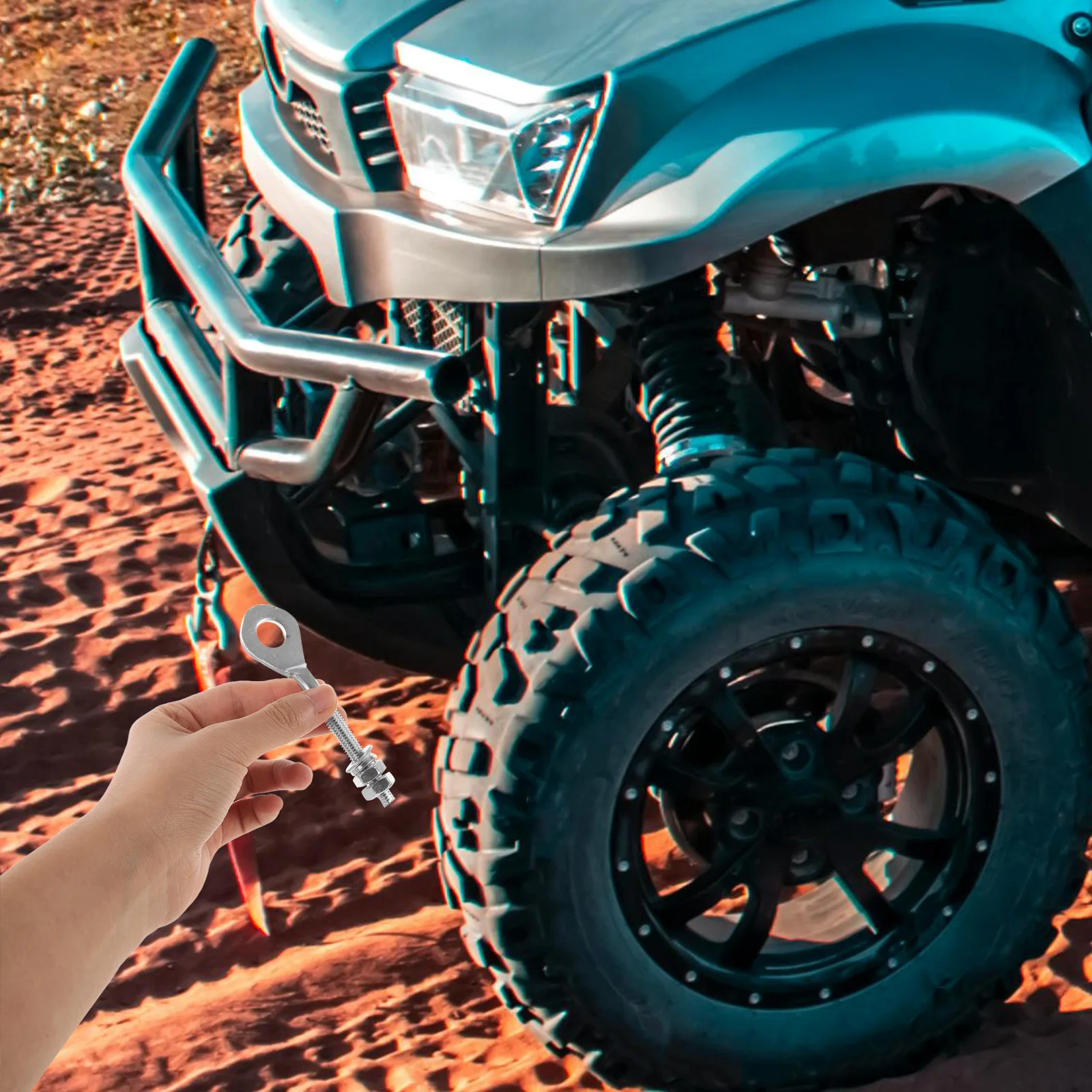 

2Pcs Motorcycle Chain Adjuster Screw Universal Fit Metal Chain Tensioner for Atv Scooter Enhanced Safety Easy Installation