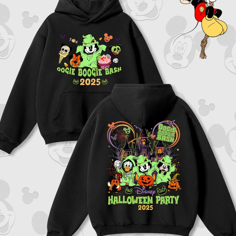 2025 nueva Disney Mickey Mouse Otoño/Invierno moda tendencia Sudadera con capucha de manga larga estilo Street Academy Halloween Unisex Retro lujo