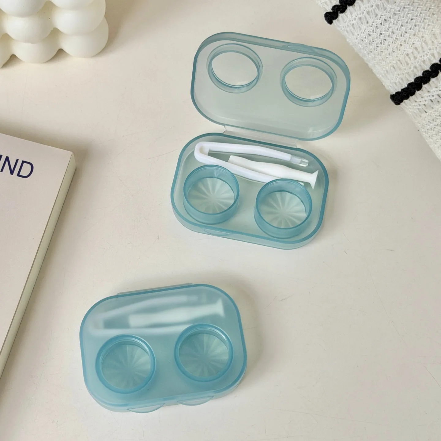 1pc Ins Kontaktlinsen Box Tragbare Transparente Minimal Integrierte Begleiter Box Mädchen Reise Kontaktlinsen Fall mit Pinzette