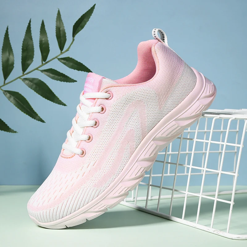 

Женские кроссовки, повседневная спортивная обувь на плоской подошве, дышащие спортивные кроссовки с сеткой для женщин, легкие Tenis Feminino