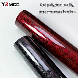 Carbon Fiber Vinyl Wrap Film Black Red Car Sticker Self Adhesive Car Body Decal Glossy Forged Carbon Fiber Film Car Accessories