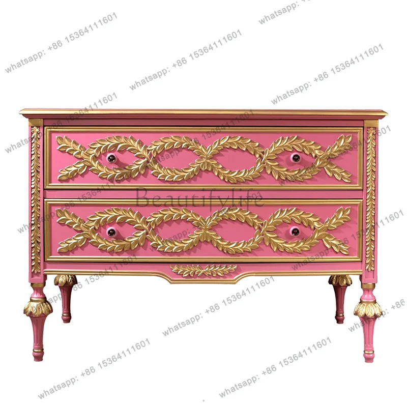 

Туалетный столик для входа в спальню, украшение для прихожей из цельного дерева, розовая перегородка для гостиной, сервант