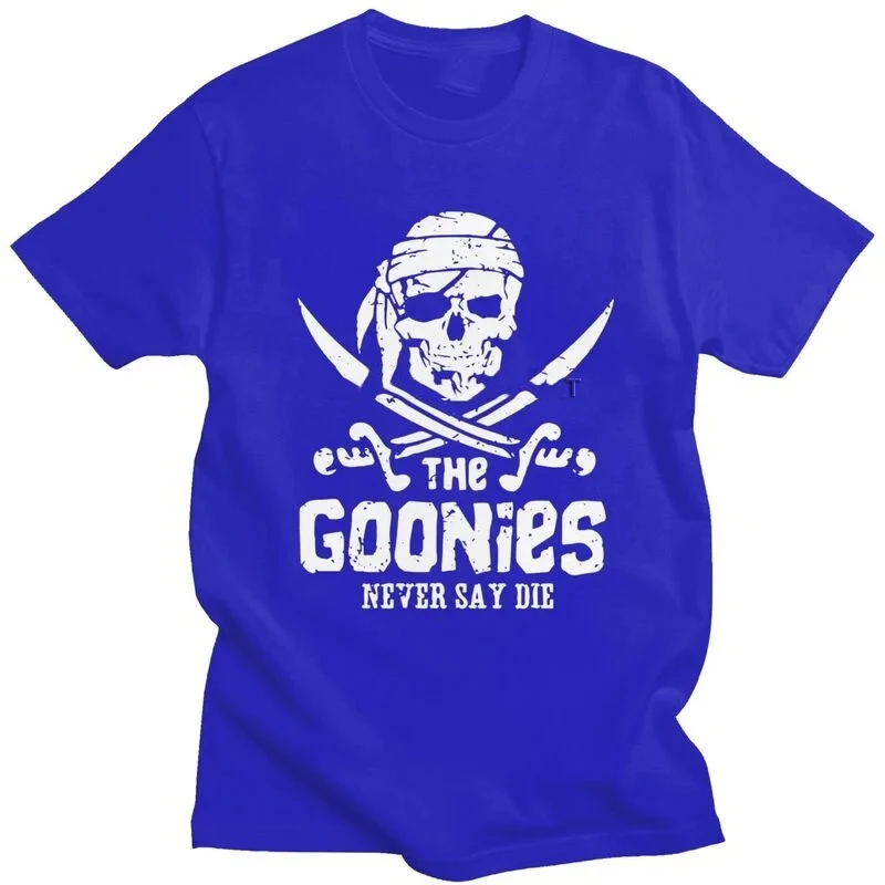 Handsome The Goonies Skull Pirates T Shirt Men Short Sleeve 100% Cotton T-shirt Graphic Movie Film Tee Streetwear 65761