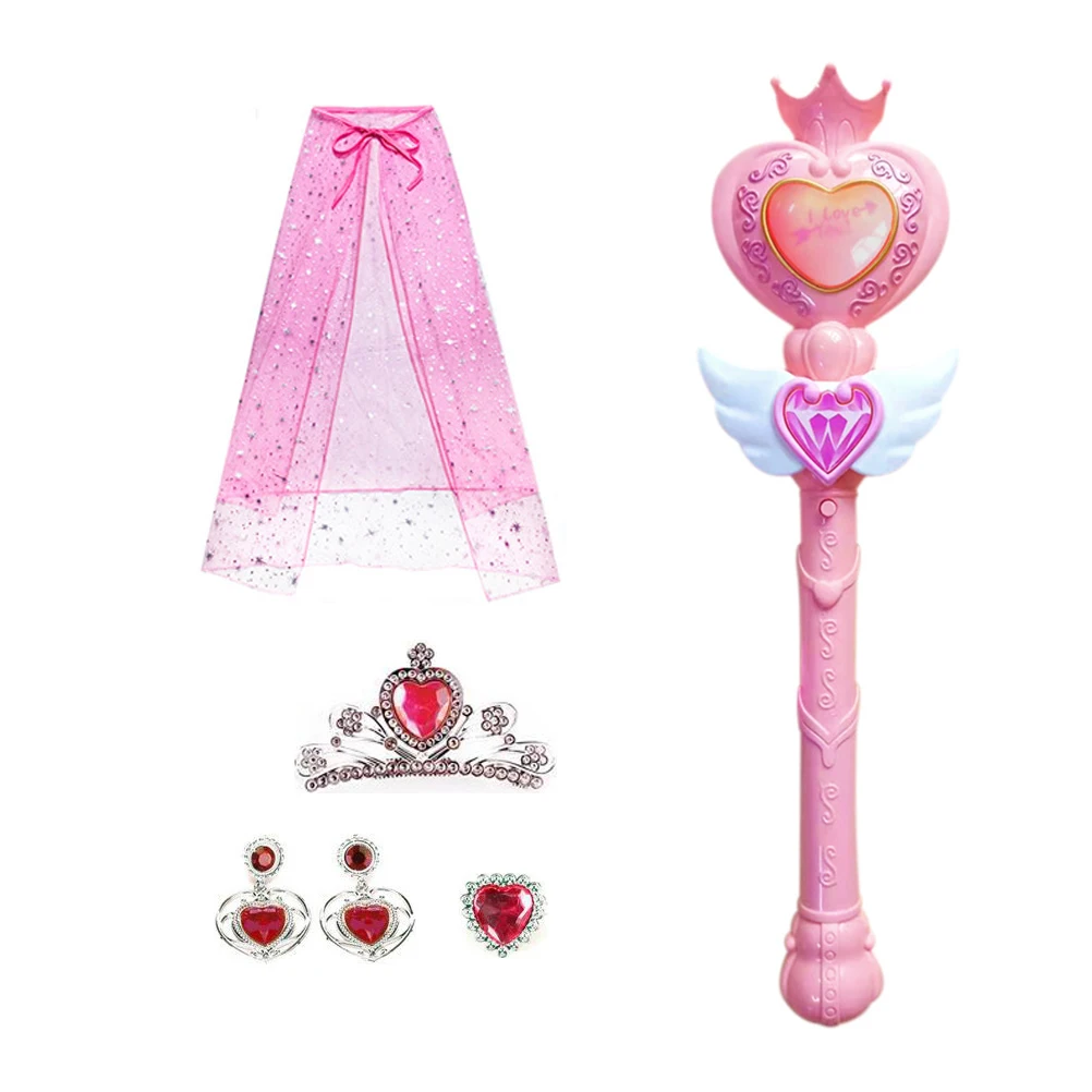 

Princess Cape Toy Kids Fairy W Flashing Sticks H held Glowing Toy Night Flashing W Party Supply Costume Accessories