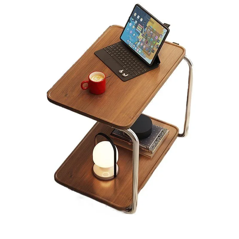 Movable sofa side table with wheel bedroom bedside living room Internet celebrity mini